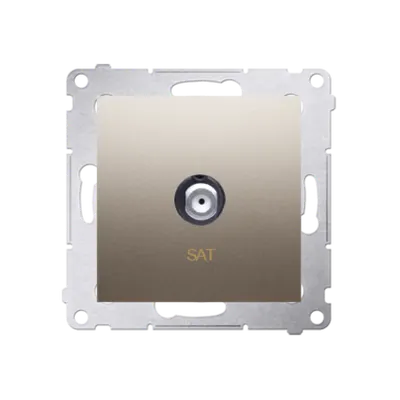 Priza TV tip F pentru instalatii individuale, gold mat metalic
