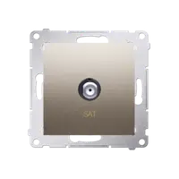Priza TV tip F pentru instalatii individuale, gold mat metalic