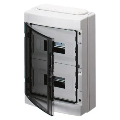 Tablou Electric - German Standard - (12x2)24module - Ip65 - Terminal Block and Interchangeable Flanges - With Smoked Transparent Door