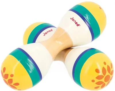 Instrument muzical din lemn pentru copii Janod - Maracas dublu
