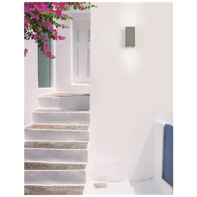 Aplica FUENTO Gray Concrete Sticla Diffuser LED GU10 2x7 Wat IP65 100-240 Volt Fara bec Deschis sus & jos
