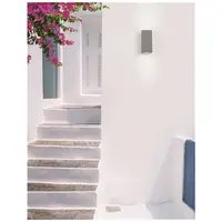Aplica FUENTO Gray Concrete Sticla Diffuser LED GU10 2x7 Wat IP65 100-240 Volt Fara bec Deschis sus & jos