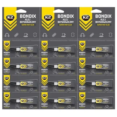 Set 12 Buc K2 Bondix Adeziv Pentru Plastic, Lemn, Cauciuc, 3G B1000