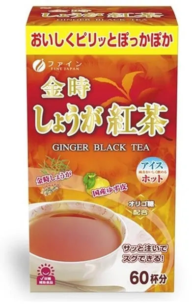 Ceai ghimbir, yuzu și negru, 60 plicuri, Fine Japan