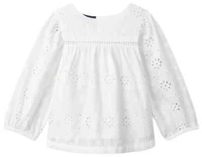 Bluziță bebeluși Sergent Major - cu broderie, albă, 9 m
