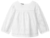 Bluziță bebeluși Sergent Major - cu broderie, albă, 9 m