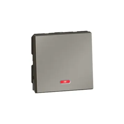 Intrerupator cap scara Arteor - cu indicator - 10 AX 250 V~ - 2 module - magnesium