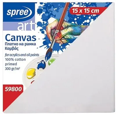 Pânză de pictură pe ramă Spree Art - 15 х 15 cm, 100% bumbac
