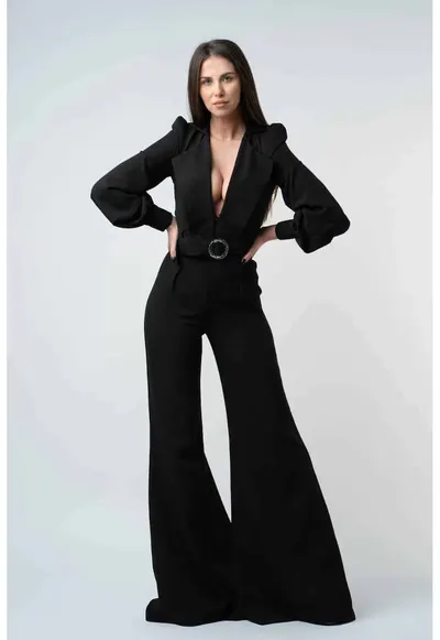 Salopeta cu decolteu adanc black