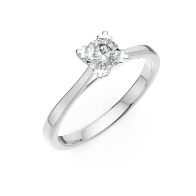 Inel de logodna din aur alb cu un diamant solitaire de 0.16ct