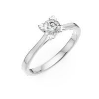 Inel de logodna din aur alb cu un diamant solitaire de 0.16ct