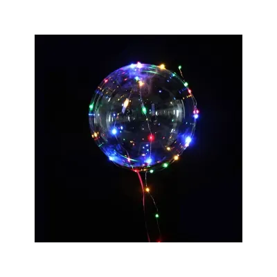 Balon party LED multicolor, forma rotunda, diametru 45 cm