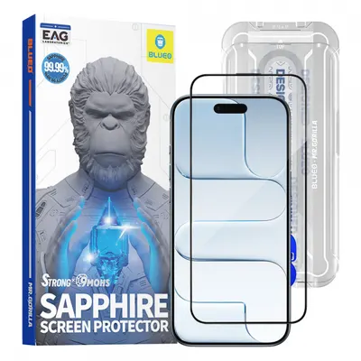 Folie de protectie Ecran Blueo Sapphire Applicator Pro pentru Apple iPhone 17 Air, Sticla Securizata, Full Glue