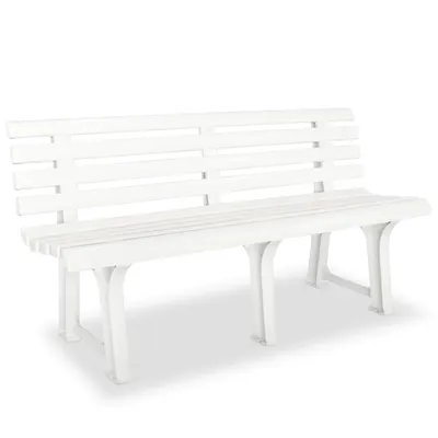 vidaXL Bancă de grădină, alb, 145,5 cm, plastic