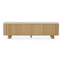 Comodă TV în culoare naturală cu aspect de lemn de stejar 180x50,5x40 cm Padoc – MOME
