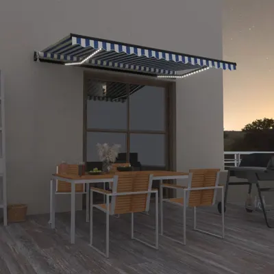 Gossi copertina automata cu senzor vant&led, albastru/alb, 400x350 cm