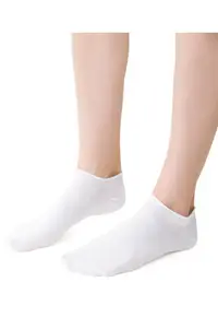 Sosete bumbac scurte fara presiune S041 - Alb