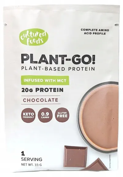 Proteine vegan, cu MCT, fără zahăr, ciocolată, 33 g, Plant-Go!