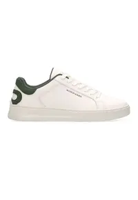 Pantofi sport de piele cu logo - Alb fildes/Verde feriga