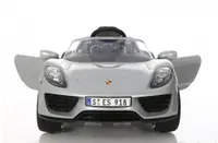Masina electrica copii Porche 918 Spyder 12V 35W cu telecomanda, scaun piele, deschidere usi si oglinzi