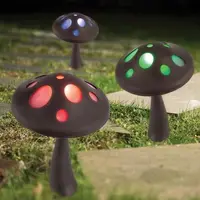 Lampa solara cu LED color, ciupercuta, 27 x 18 cm, Maro
