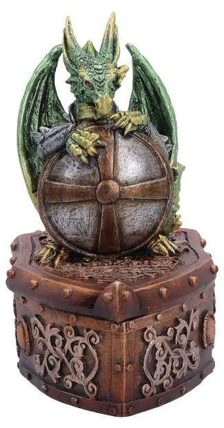 Cutie de depozitare Nemesis Now Fantasy: Dragons - Hoard Protector (Green), 13.4 cm