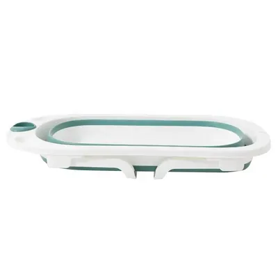 Cadita Little Mom Starfish Green pliabila, margini rotunjite, dop de scurgere, design ergonomic, dimensiuni 80x48.5x21cm