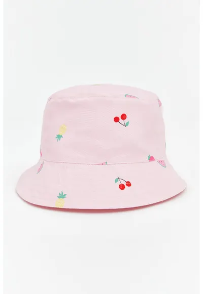 Palarie bucket cu fructe - Roz deschis