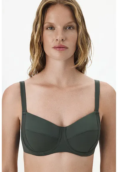 Sutien de baie cu sustinere metalica - Verde inchis