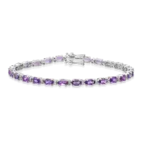 Bratara tennis din aur alb cu ametiste ovale de 5.31ct si diamante de 0.25ct