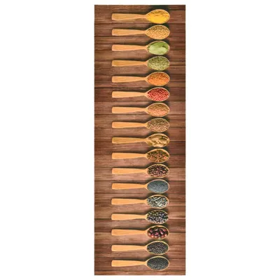 vidaXL Covoraș de bucătărie lavabil, model linguri, 60 x 180 cm