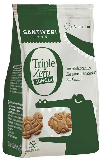 Triple Zero Biscuiți pentru copii Junglă, 120 g, Santiveri