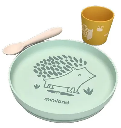 Set de hrănire din silicon, format din 3 piese Miniland - Forest