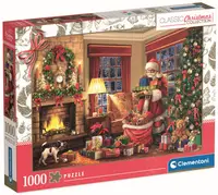 Puzzle Clementoni din 1000 piese - Vizita lui Moș Crăciun