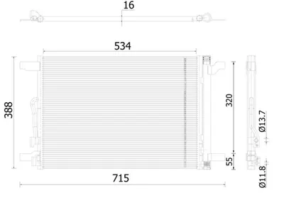 Condensator climatizare (cu uscator) potrivit VW GOLF VII, GOLF VIII, TIGUAN 1.4-2.0D 08.12