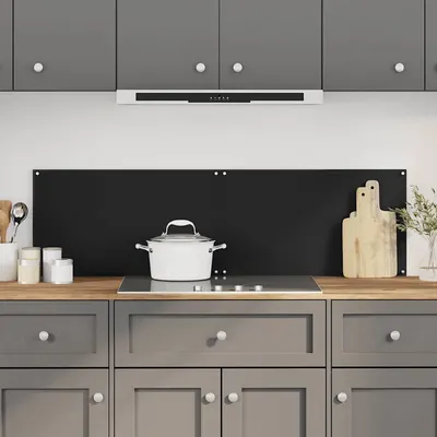 vidaXL Panou antistropi bucătărie 2 buc. negru 70x40cm sticlă securiz.