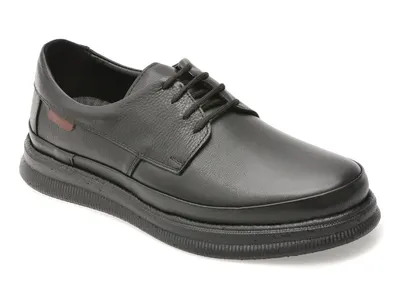 Pantofi OTTER negri, DD506, din piele naturala