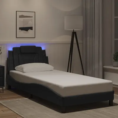 vidaXL Cadru de pat, Viana, cu LED fără saltea, negru, 90x190 cm