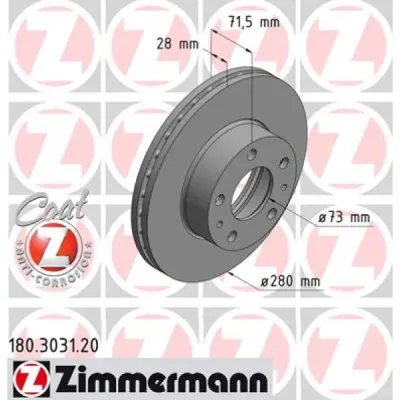 Disc frana ZIMMERMANN 180.3031.20