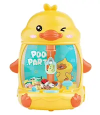 Mini Automat cu Gheara in forma de Ratusca joc interactiv pentru copii cu lumini si muzica