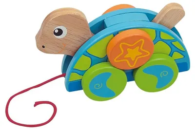 Jucărie de tragere din lemn Andreu Toys - Țestoasă