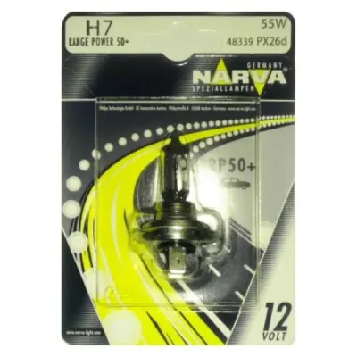Bec auto halogen pentru far Narva Range Power +50% H7 55W 12V
