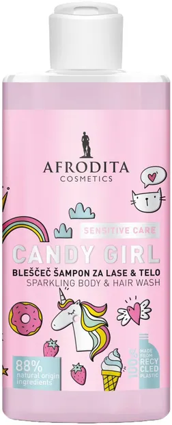 Afrodita Cosmetics Șampon pentru păr și corp Candy Girl, 320 ml