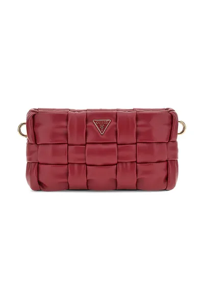 Geanta crossbody cu aspect impletit - Rosu