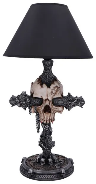 Lampă Nemesis Now Adult: Gothic - Cranium Crucis, 37 cm