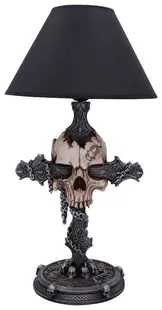 Lampă Nemesis Now Adult: Gothic - Cranium Crucis, 37 cm