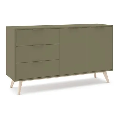 Comodă verde cu aspect mat 140x81x40 cm Campus – Marckeric
