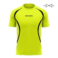Cămașă de rulare unisex Givova Fluo Geel -zwart M - Respirabil