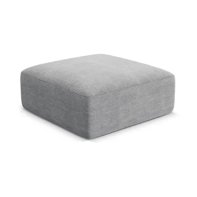 Taburet gri deschis cu tapițerie din catifea reiată Campi – Cosmopolitan Design