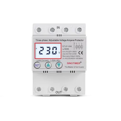 Releu TRIFAZIC siguranta digitala de protectie tensiune 380V 1- 50A STVP-936-50A recuperare automata